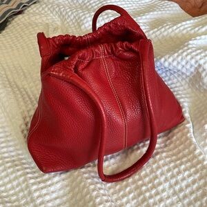 Fossil red genuine leather Y2K shoulder handbag purse